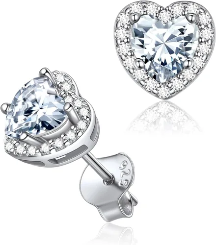 Vista 20 de ChicSilver Aretes de piedra natal para mujer de plata de ley 925