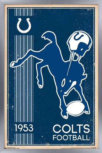 Vista 10 de Trends International NFL Indianapolis Colts - Retro Logo 14 Wall Poster, 14.725" x 22.375", Barnwood Framed Version