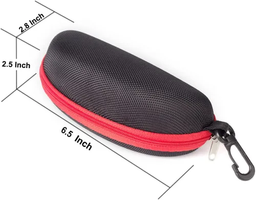 Vista 2 de RayLove Paquete de 3 fundas de gafas de sol portátiles con cremallera y gancho