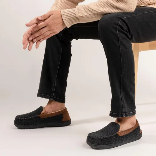Vista 2 de RockDove Hearthfire - Pantuflas de espuma viscoelástica para hombre