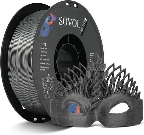 Vista 28 de Sovol Materiales de impresión 3D del filamento 5.74 ft m 2.2 lbs de PETG de Alta precisión, fuerte dureza, tensión de cableado, precisión Verde