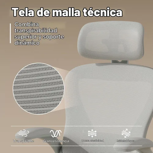 Vista 8 de SeekFancy Silla de oficina ergonómica M903, silla de escritorio para computadora con ruedas, silla de oficina de malla con respaldo alto con soporte