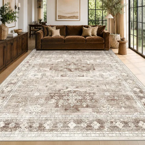 Vista 115 de Hazo Haus – Alfombra pequeña para entrada, cocina o baño, antideslizante con base de goma, resistente a las manchas y a la decoloración, diseño