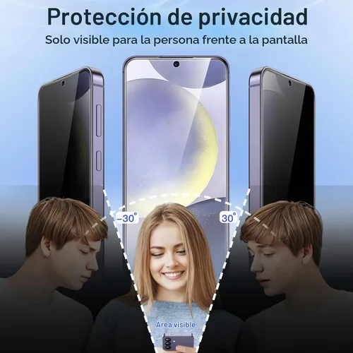 Vista 5 de JETech Funda magnética para Samsung Galaxy S24 Plus 5G y protector de pantalla de privacidad con protector de lente de cámara