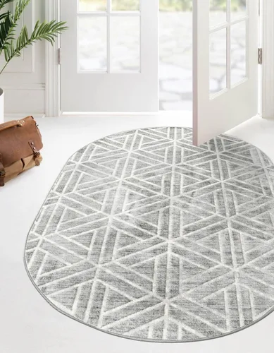 Vista 30 de Unique Loom Matrix Trellis Collection - Alfombra de área, diseño (2 pies x 6 pies 1 pulgada, color azul/marfil)