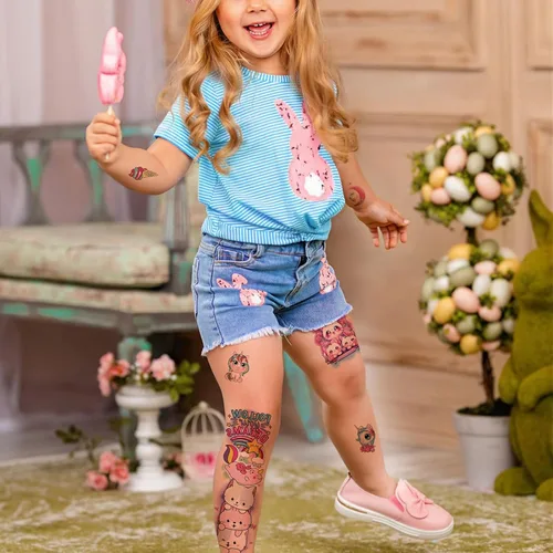Vista 4 de Tazimi Tatuaje temporal de medio brazo completo tatuajes temporales - Organismo marino Dinosaurio Espacio Exterior Carrera Coche Tatuajes falsos