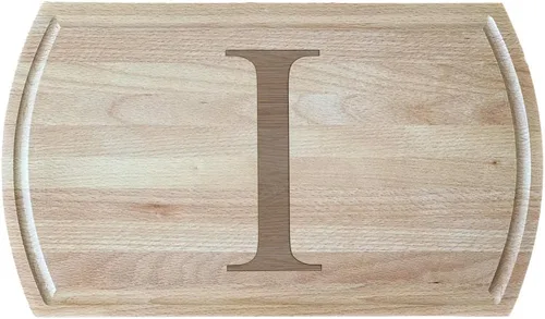 Vista 19 de Tabla de cortar de haya blanca grabada con elegante inicial, perfecta para cocinas sofisticadas del hogar y chefs profesionales