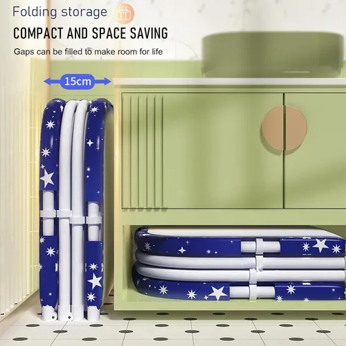 Vista 4 de Bañera portátil, bañera plegable de 45 pulgadas para adultos, baño familiar separado para spa, bañera de terapia para cabina de ducha, spa caliente