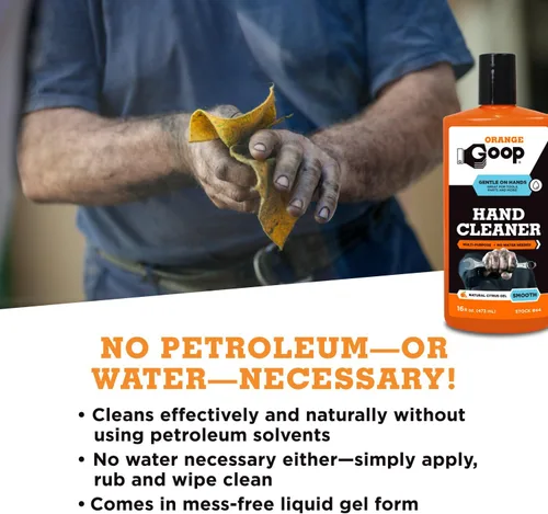 Vista 6 de GOOP Limpiador de manos sin agua multiusos líquido naranja - Botella abatible de 16 oz