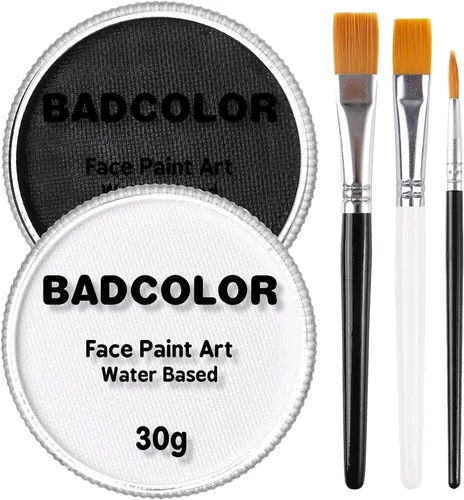 Vista 15 de Juego de pintura facial de camuflaje negro verde marrón con pinceles, kit de pintura facial a base de agua para camuflaje militar, caza y paintball