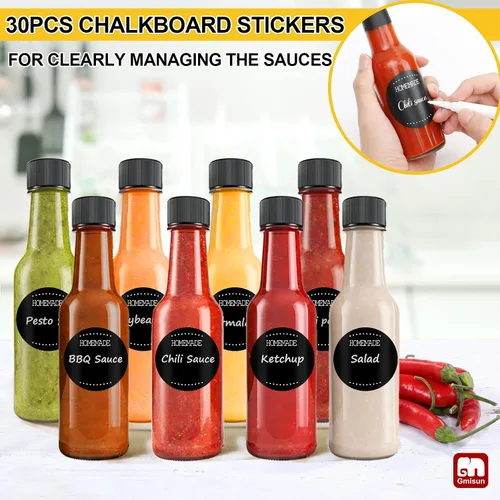 Vista 7 de gmisun - Mini botellas de salsa picante de 3 onzas, paquete de 24 botellas de jengibre con cápsulas retráctiles, mini botella de vino de vidrio