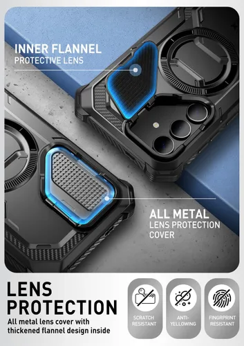 Vista 7 de i-Blason Armorbox - Funda para Samsung Galaxy S24 Plus, S24+ con protector de pantalla integrado, soporte y funda para cámara (negro)