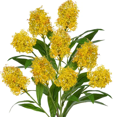Vista 8 de Briful 3 piezas de flores artificiales de otoño de 22.8 pulgadas, color naranja quemado, ramas de flores artificiales, tallos de Skimmia de otoño