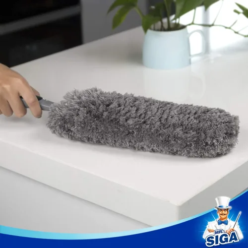 Vista 4 de MR.SIGA Plumero de microfibra sin pelusa, plumero lavable para limpieza del hogar, gris