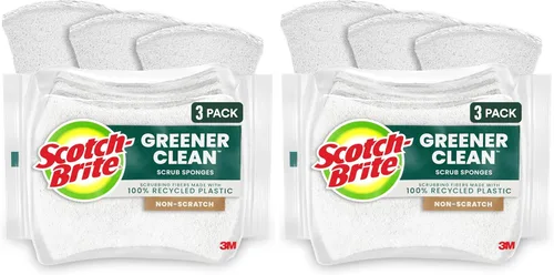 Vista 13 de Scotch-Brite Greener Clean - Esponja antiarañazos para limpieza, esponja para lavar platos, limpieza de cocina, rendimiento superior y fabricada