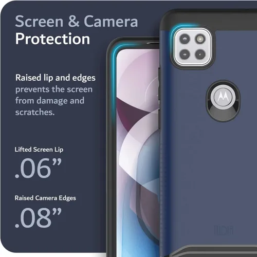 Vista 6 de TUDIA DualShield - Funda para teléfono Motorola One 5G ACE 2021, [Fusionar] a prueba de golpes, grado militar, doble capa, resistente, delgada
