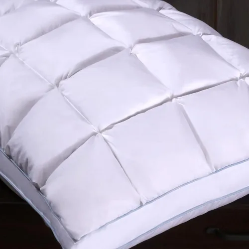 Vista 3 de Royal Bedding Abripedic - Almohada de mezcla de plumón de ganso con forma de pan francés, relleno plisado de plumón de ganso y parte inferior plana