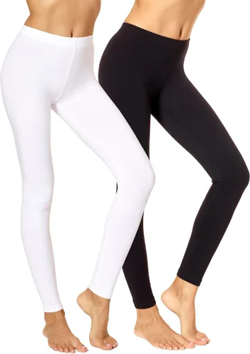 Vista 9 de no nonsense Leggings para mujer: cintura elástica suave al tacto de algodón Negro