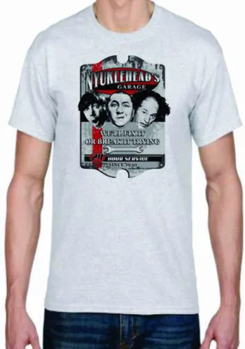 Vista 4 de KNUCKLEHEAD'S Garage - Camiseta para adulto DryBlend - Humornovedad de Three Stooges