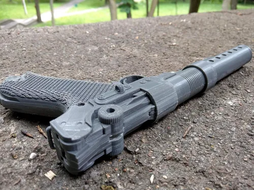 Vista 8 de Arma de pistola hecha a mano Jyn Erso A180 Blaster Prop Gun