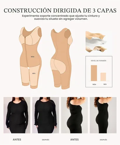 Vista 3 de FeelinGirl Shapewear Tummy Control Post Surgery Body Shaper Compression Garment Butt Lifter Beige