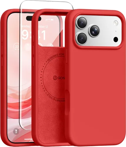 Vista 12 de GONEZ Funda magnética para iPhone 12 Case / 12 Pro Case, compatible con MagSafe, [protector de pantalla + protector de lente de cámara], funda