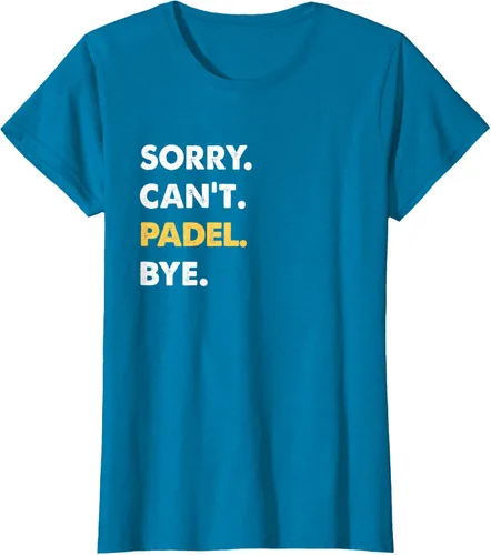Vista 86 de Sorry Can't Padel Bye Funny Camiseta de Padel, Negro