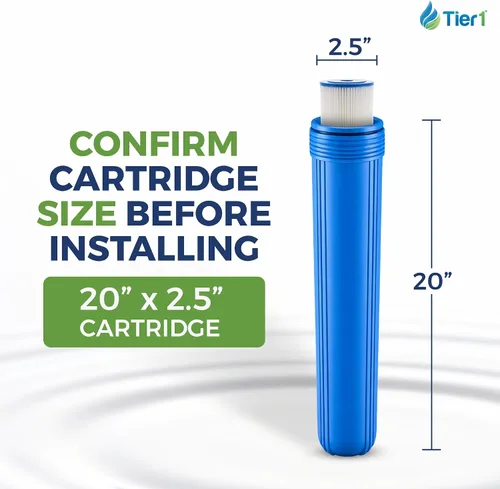 Vista 3 de Tier1 Paquete de 6 cartuchos de repuesto de filtro de agua de sedimentos plisados de poliéster para toda la casa, compatible con Pentek ECP20-20
