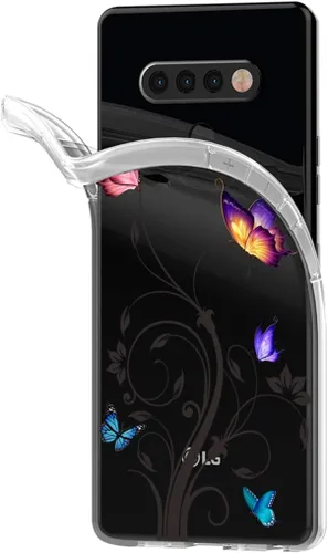 Vista 2 de Funda transparente para LG K51, Q51 - TPU suave a prueba de golpes Funda protectora para LG K51 Butterfly