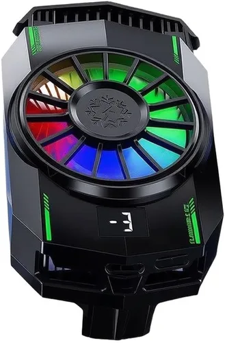 Vista 3 de Refrigerador de teléfono recargable con clip para ventilador RGB luz TH16 Negro