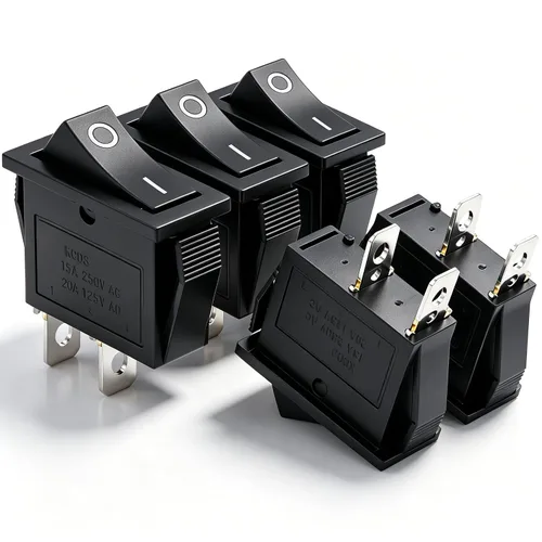 Vista 32 de Twidec /6 interruptores basculantes de 12 V de encendido/apagado de barco CA 6A/250V 10A/125V SPST 2 pines 2 posiciones interruptor de palanca