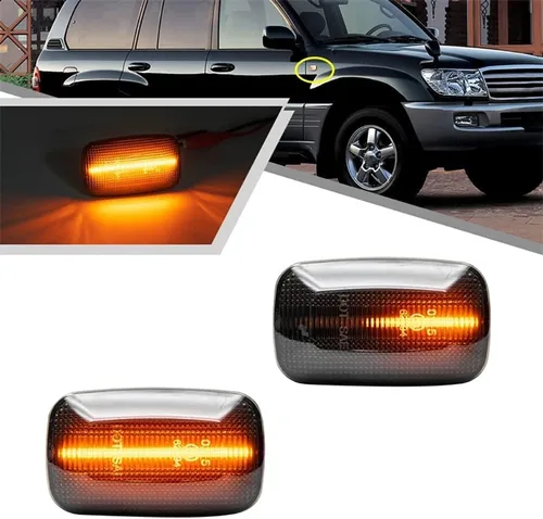 Vista 3 de Luz LED para guardabarros lateral compatible con Toyota LCruiser serie 100/70/80 compatible con Lexus LX470 LCruiser Prado 90 Series FJ Cruiser
