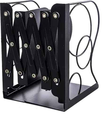Vista 10 de Sujetalibros ajustables - Sujetalibros antideslizantes resistentes para escritorio - Soporte y organizador de libros Negro-cúbico