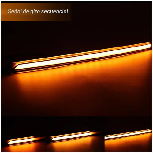 Vista 4 de Switchback - Lámpara LED DRL de rejilla antiniebla delantera blanca/ámbar, luz de circulación diurna con función de señal de giro intermitente