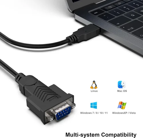 Vista 4 de BENFEI Cable adaptador USB a serie, 1.83 m USB a RS-232 macho (9 pines) DB9, chipset Prolific, compatible con Windows 11/10/8.1/8/7, Mac OS X 10.6