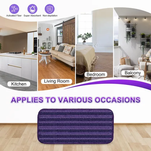 Vista 7 de Almohadillas catiónicas actualizadas e innovadoras para Swiffer Wet Jet y la mayoría de trapeadores de velcro de 10, 11 y 12 pulgadas, reemplazo