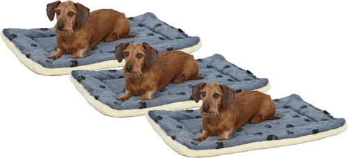 Vista 6 de Cama reversible para mascota, diseño en lana para perro o gato , Azul