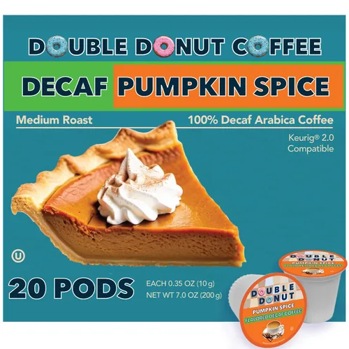 Vista 19 de Double Donut Coffee Cápsulas de café tostado oscuro descafeinado, café de mezcla extra atrevida, café de una sola porción para máquinas Keurig K