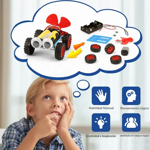Vista 2 de STEM Science Kits for Kids, 5 Set Wind Powered Car for Boy Toys Bulk Gifts
