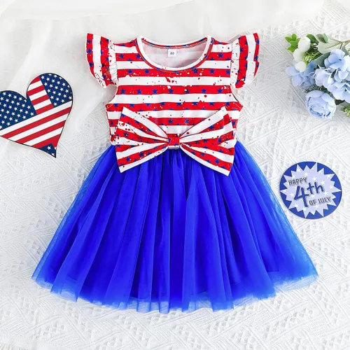Vista 6 de LYQTloml Vestidos de bebé niña con volantes de manga larga con lazo entretejido floral princesa tutú faldas ropa para niñas pequeñas