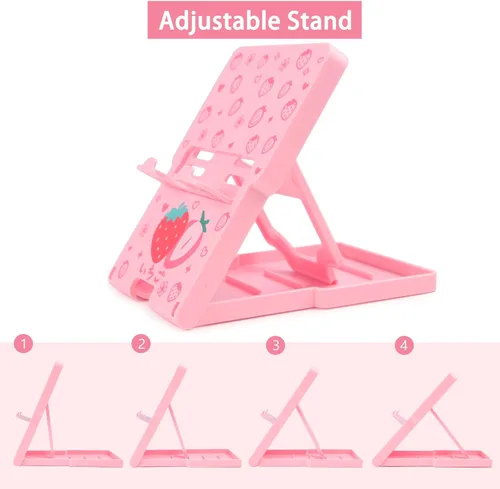 Vista 4 de TIKOdirect Soporte de interruptor para Nintendo Switch, Steam Deck, Switch OLED, Switch Lite, lindo soporte ajustable Kawaii, soporte antideslizante