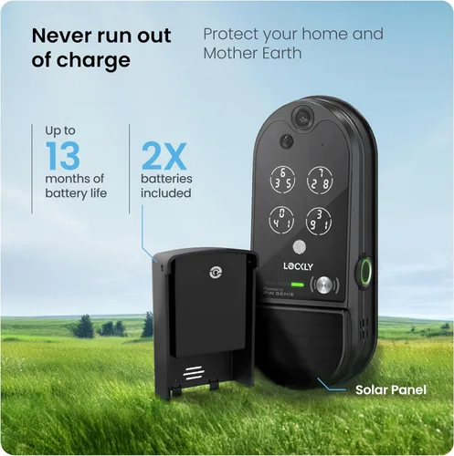 Vista 8 de Lockly Vision Elite - Cerradura inteligente de video con cámara, cerrojo inteligente Wi-Fi para puerta delantera, teclado PIN Genie®, cerradura