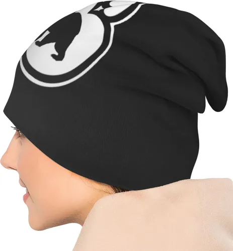 Vista 6 de Gorro de oso nativo americano, suave y cálido, gorro de punto elástico para hombres y mujeres, color negro, Negro