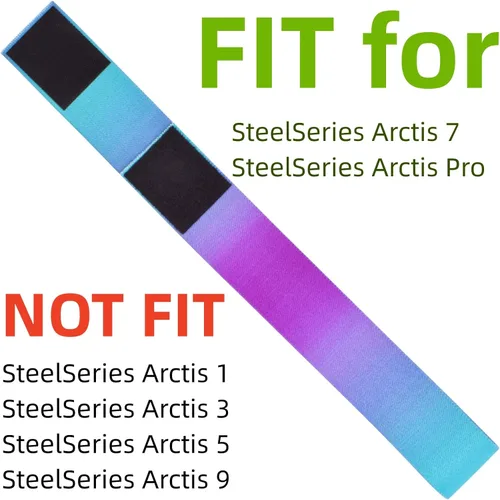 Vista 5 de SteelSeries Arctis Pro & 7 - Diadema de repuesto compatible con cinta elástica (morado y azul)