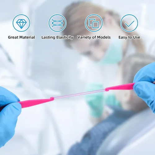 Vista 8 de Annhua Bandas elásticas de ortodoncia, 500 unidades (3.5 onzas, 1/4 pulgadas), bandas de tracción de goma dental, bandas para huecos dentales, aseo