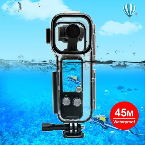 Vista 2 de PULUZ Funda de buceo para DJI Osmo Pocket 3 Funda impermeable PC carcasa protectora 147.6 ft/147 pies cubierta de buceo submarino con accesorios