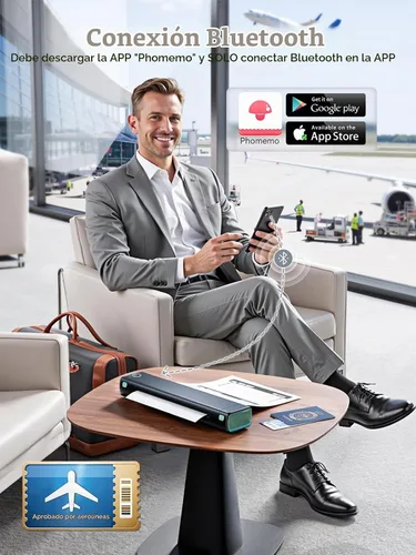 Vista 2 de Phomemo Impresoras portátiles inalámbricas para viajes, M08F impresora térmica Bluetooth compatible con papel tamaño carta de EE.UU. de 8.5"x11