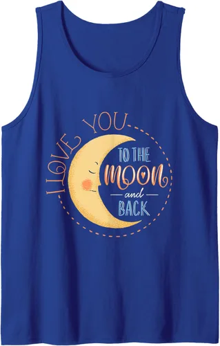 Vista 18 de Camiseta con texto en inglés "I Love You To the Moon And Back Tank Top Negro