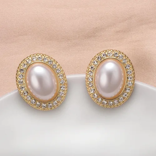 Vista 43 de Yoursfs Aretes de clip de perlas blancas grandes para mujer, chapados en oro de 18 quilates, hipoalergénicos, sin perforaciones, joyería brillante