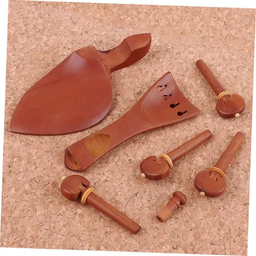 Vista 9 de SUPVOX 7 unids/set Violín Accesorios Un Accesorios Violín Go-partes Violín Tailpiece Violín Componentes Profesional Violín Tailpiece Madera Marrón